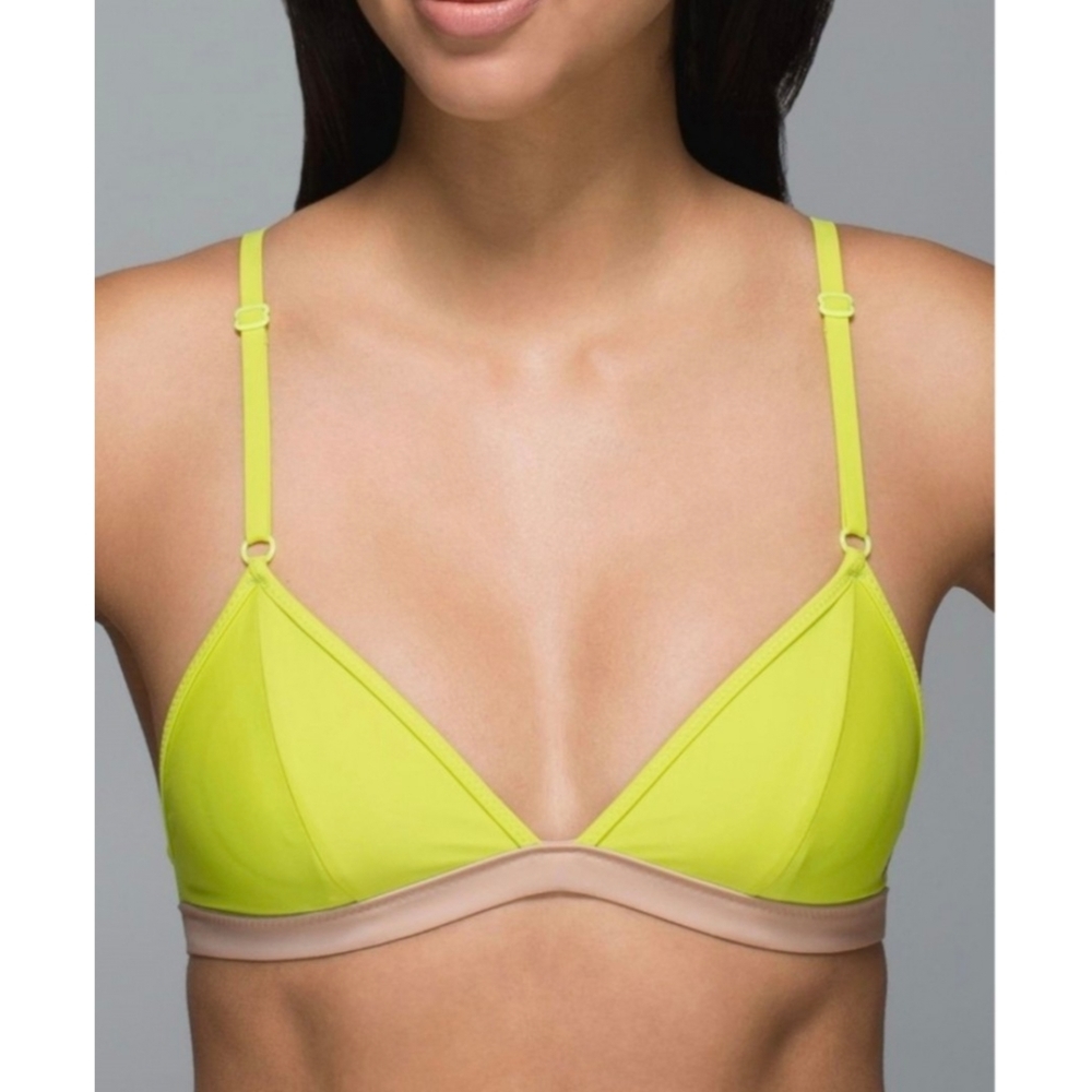 LULULEMON Water: Surf To Sand Triangle Top Lemon Lime / Naked) Size 6